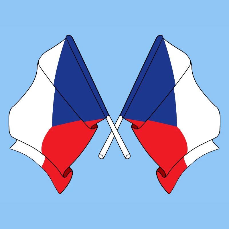 Deux drapeaux République tchèque