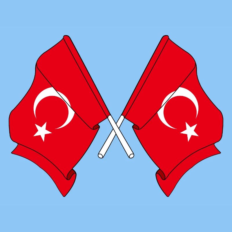 Two flags Turkey