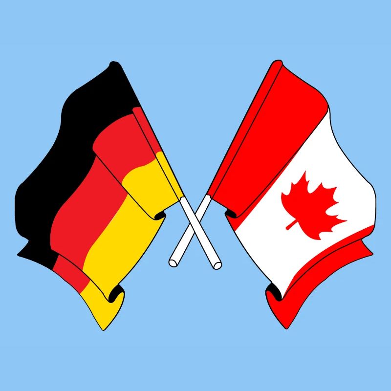 Drapeau de l’Allemagne et drapeau du Canada