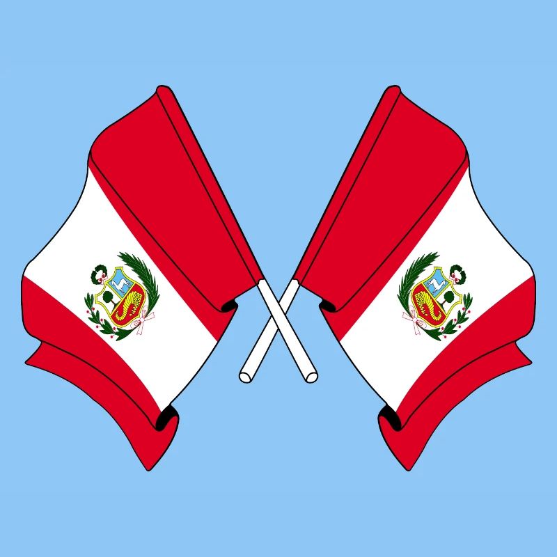 Deux drapeaux croisés du Pérou