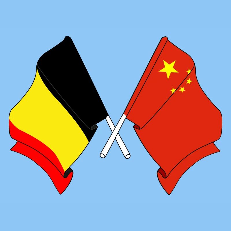 Drapeau Belgique Drapeau Chine