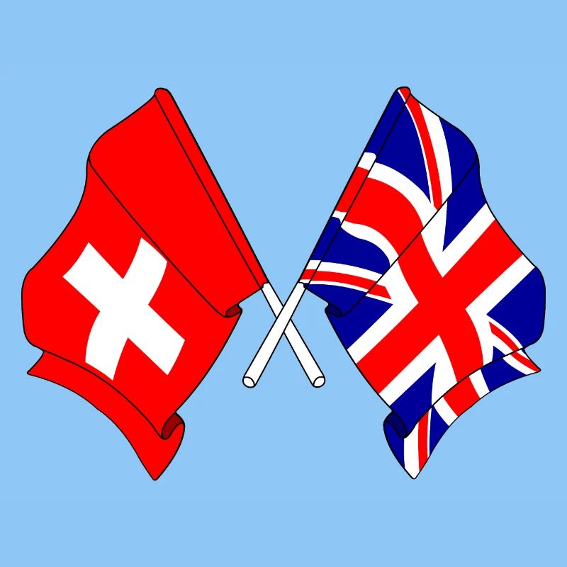 Drapeau Suisse, drapeau Angleterre