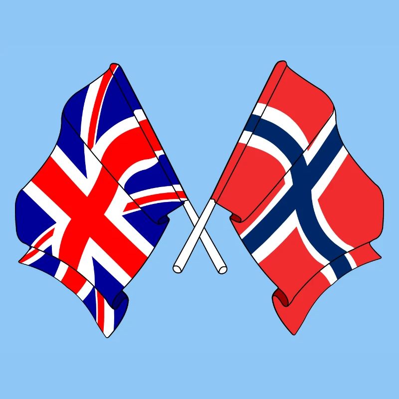 Drapeau Angleterre, drapeau Norvège