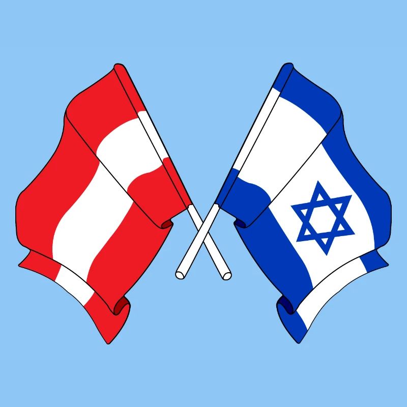 Drapeau Autriche, drapeau Israël