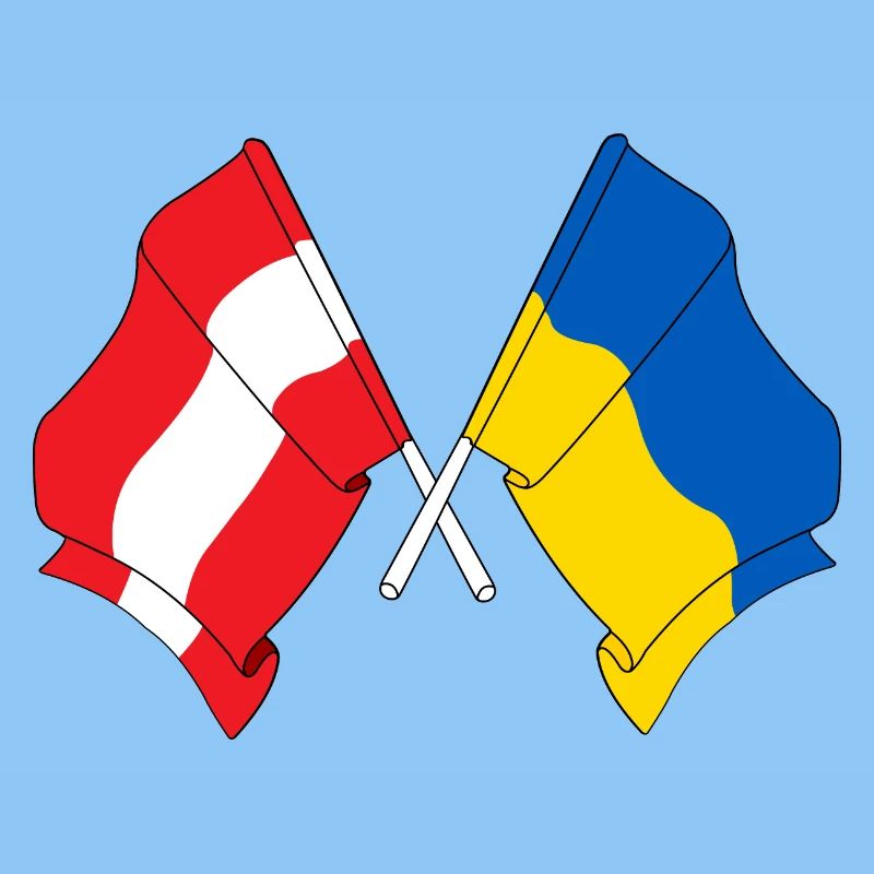 Drapeau Autriche drapeau Ukraine