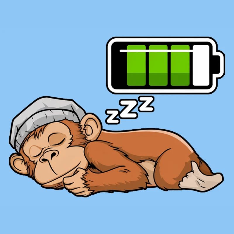 Monkey Sleeping Recharging Night Bedtime