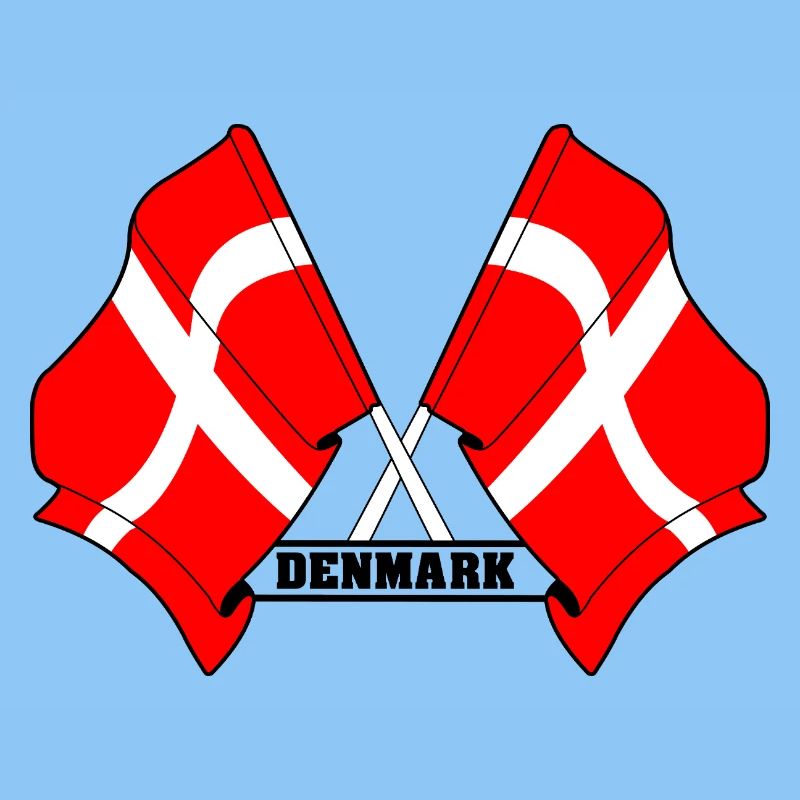 DENMARK – Crossed Flags