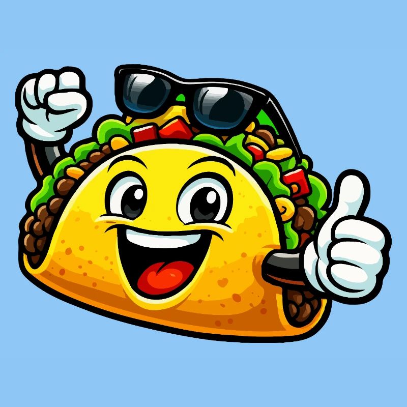 Taco joyeux avec lunettes de soleil