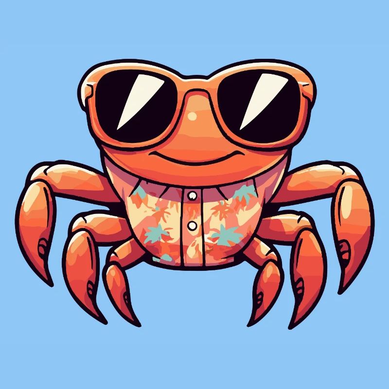 Krebs Krabbe Comic Urlaub
