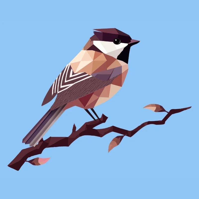Geometrischer Singvogel – Elegante Polygonkunst
