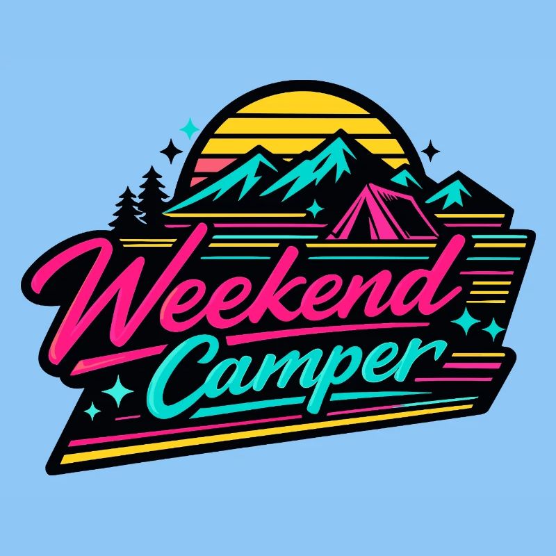 Weekend Camper Neon Rétro