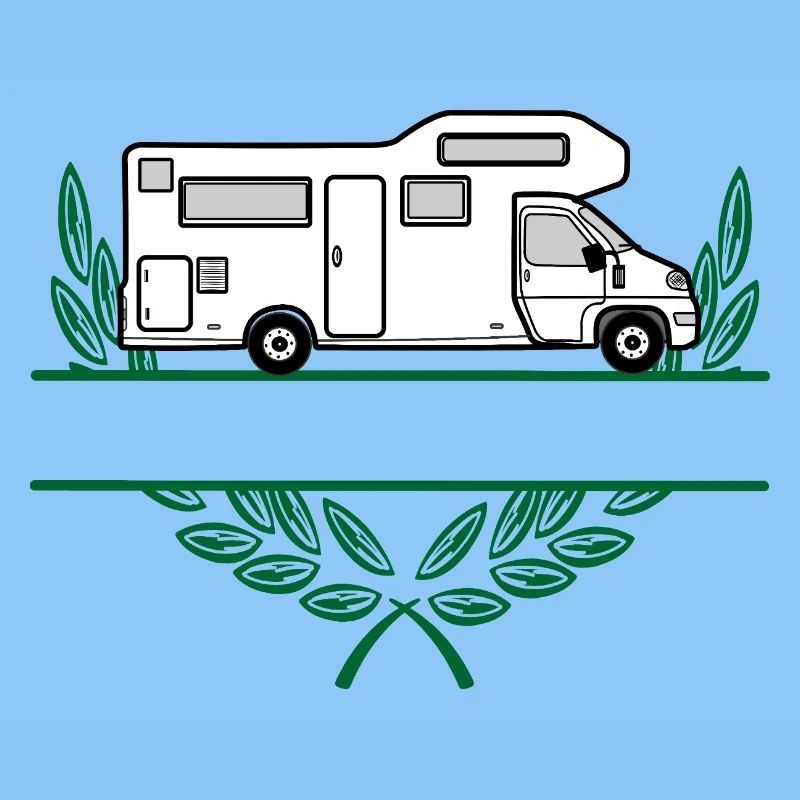 Camper in wreath with space for text or name