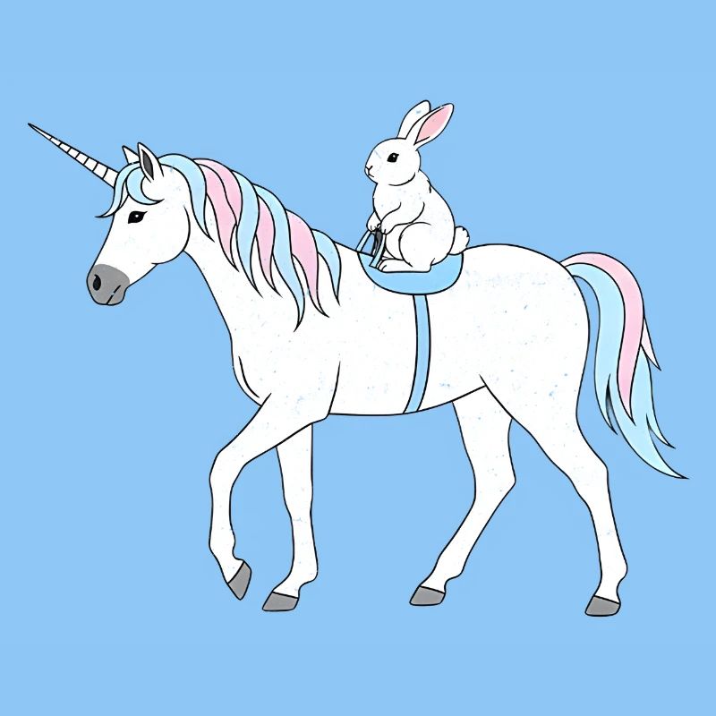 Pastell Einhorn mit Häschen