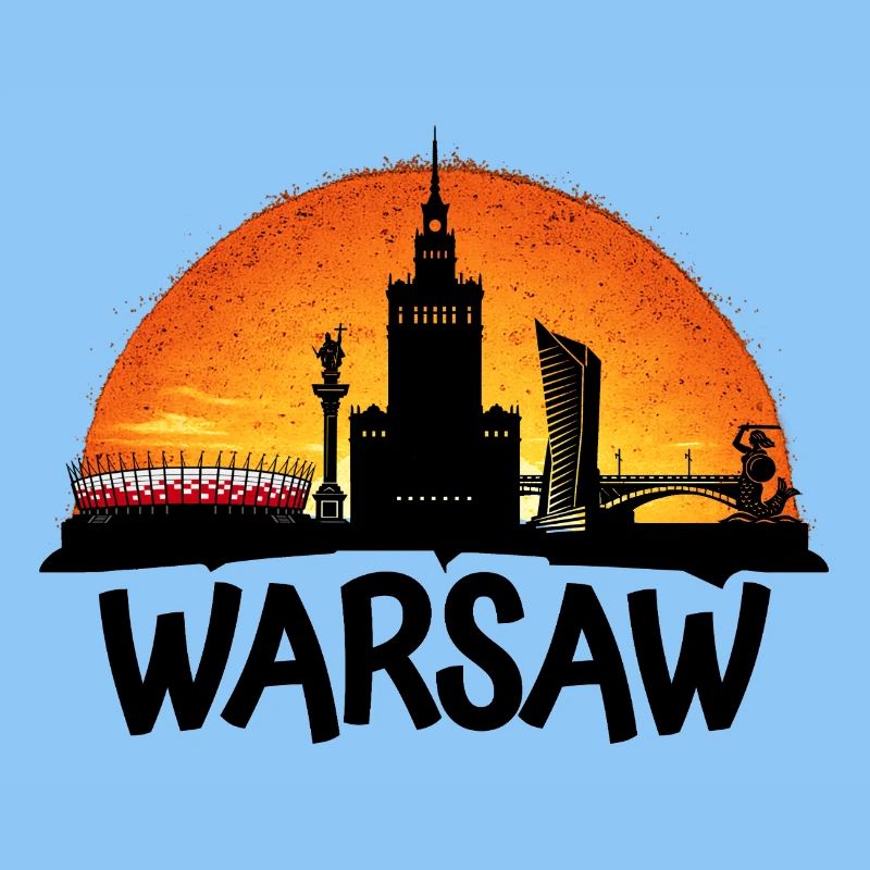 Coucher de soleil sur Varsovie