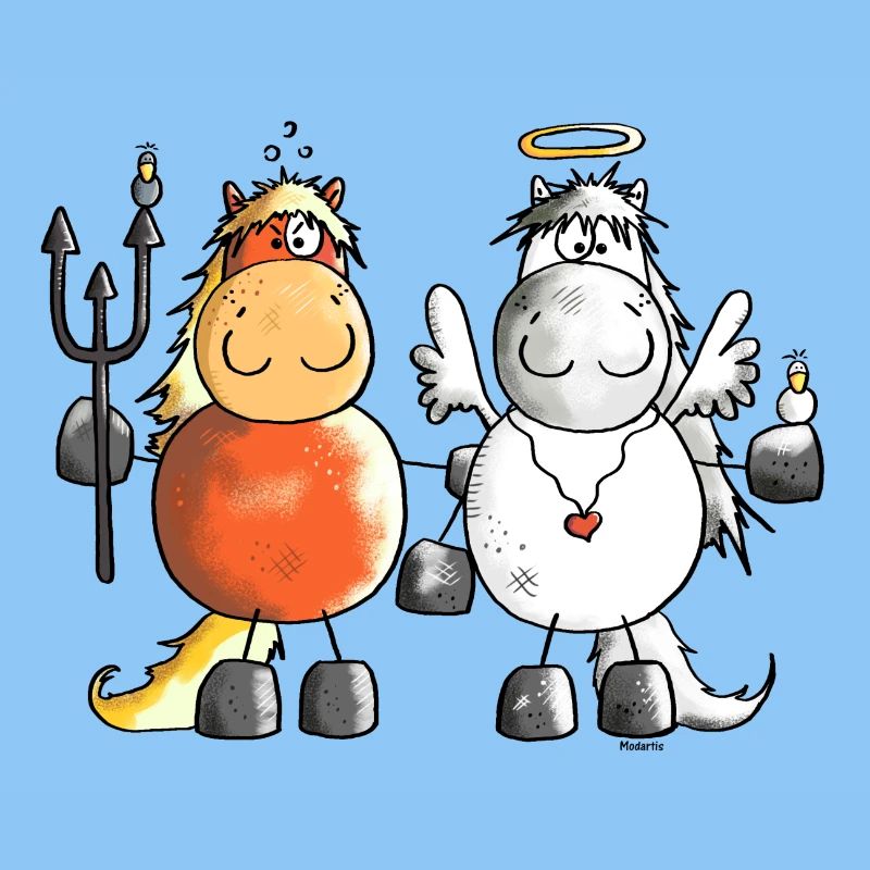 Teufel Vs Engel Pferde - Pferd