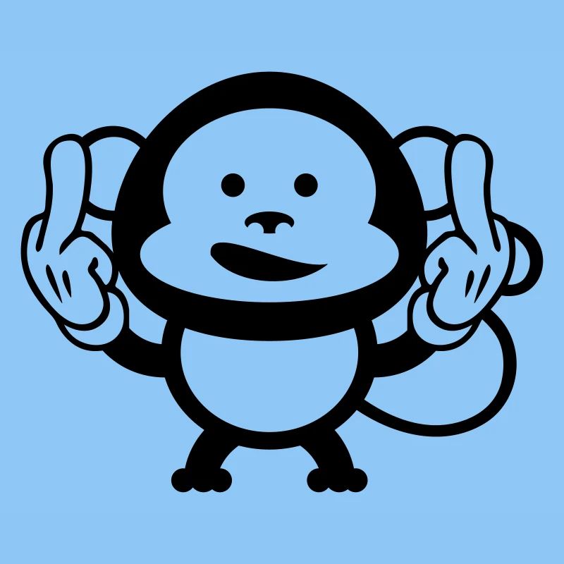 monkey middle finger design