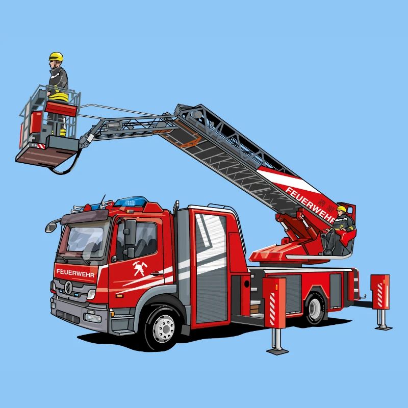 Fire brigade turntable ladder with rescue cage