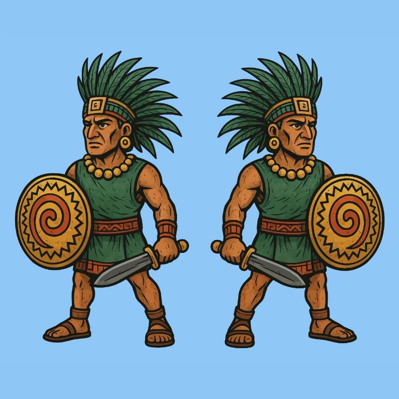 Double guerrier aztèque