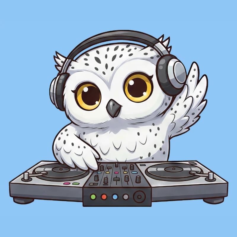 Owl DJ Dancing Techno Disco Musique électronique