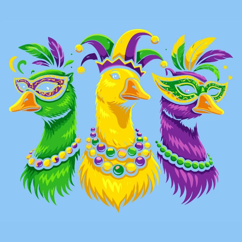 Trio de carnaval d’oiseaux masqués