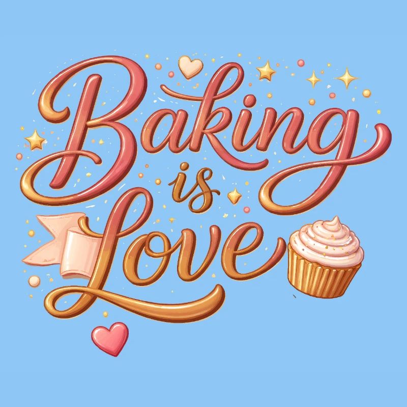 Baking is Love Backen Spruch Design
