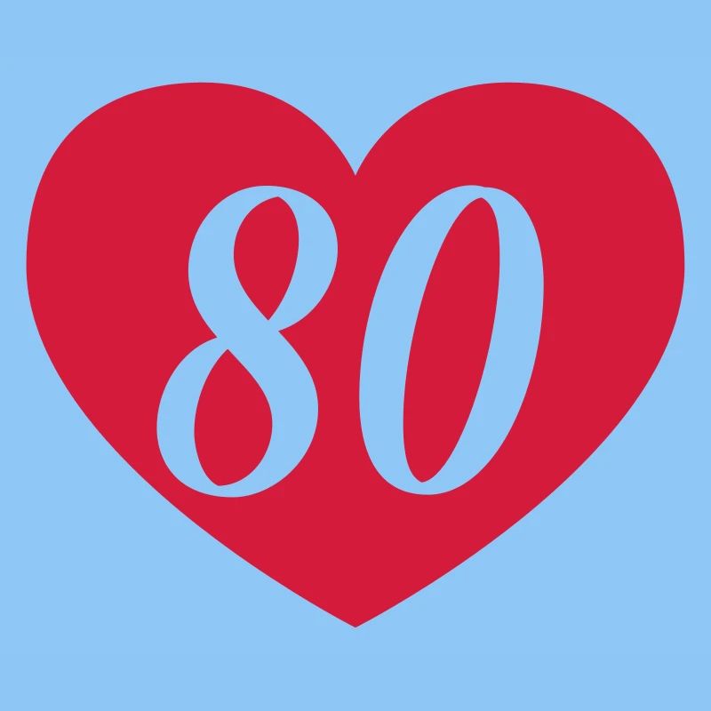 80. Geburtstag Herz