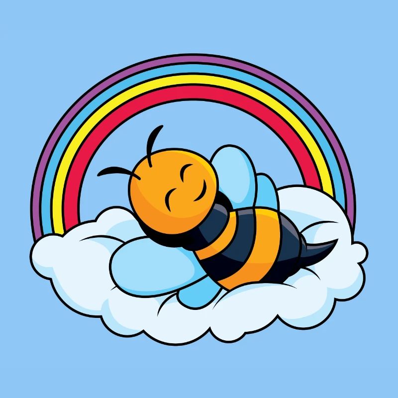 Sleeping bee on cloud