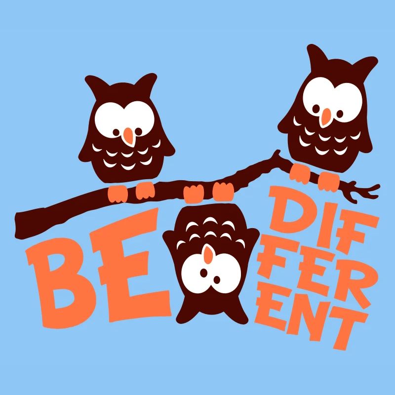 3 Owls Be Different Saying Crazy Funny Branch
