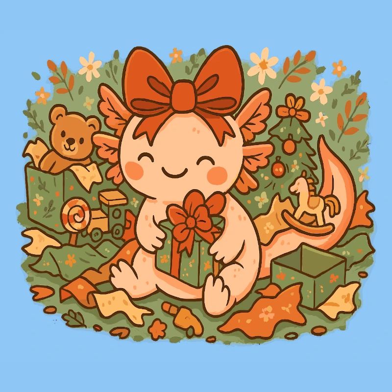 Axolotl Weihnachten mit Geschenken