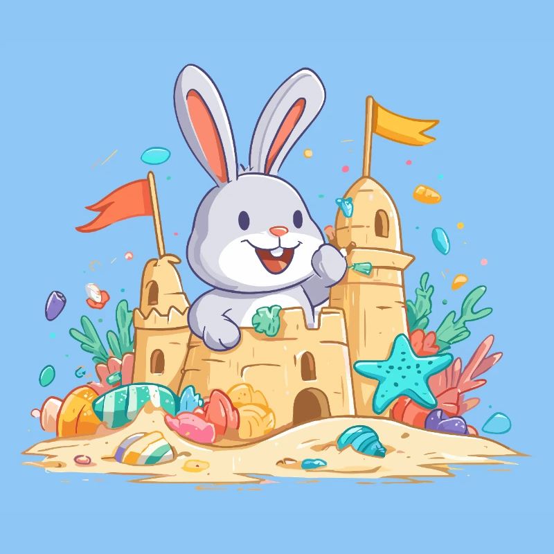 Un lapin d’été dans la basse à sable