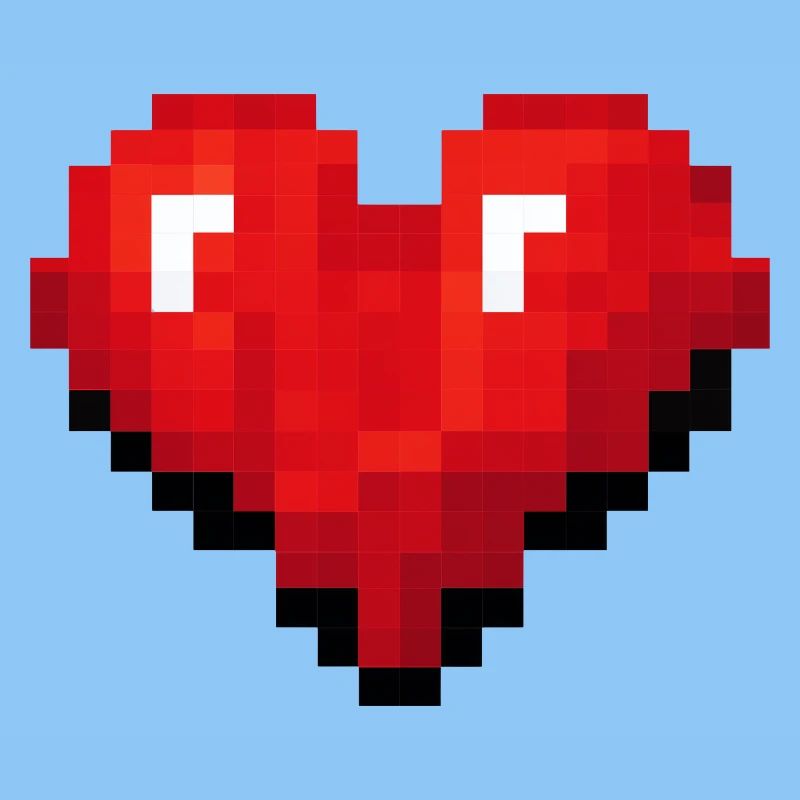Retro Pixel Heart Video Game