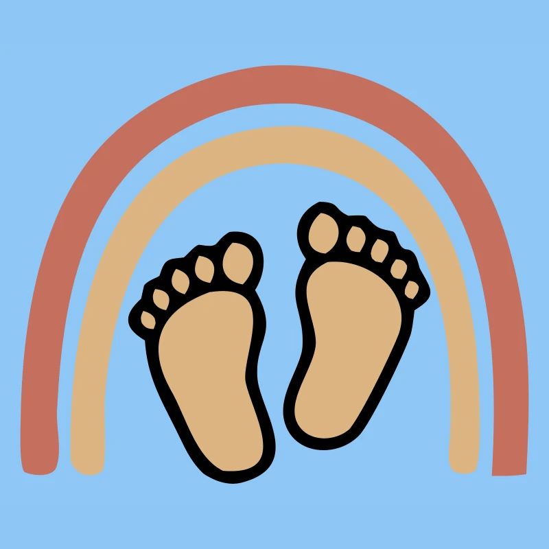 Baby Feet Rainbow Boho