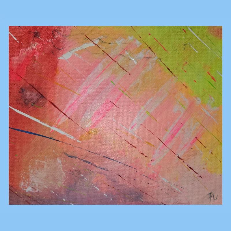 Neon Diagonal Stripe Abstract