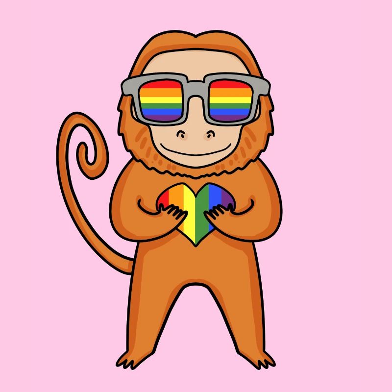 LGBT Tier Affe Regenbogen