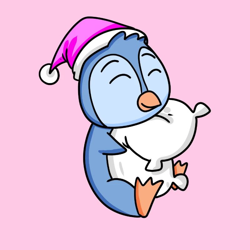 Penguin with pillow