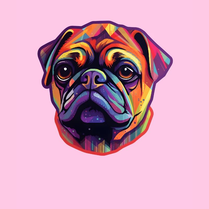 Mops Regenbogenfarben