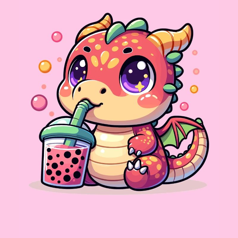 Boba Tea Dragon Kawaii