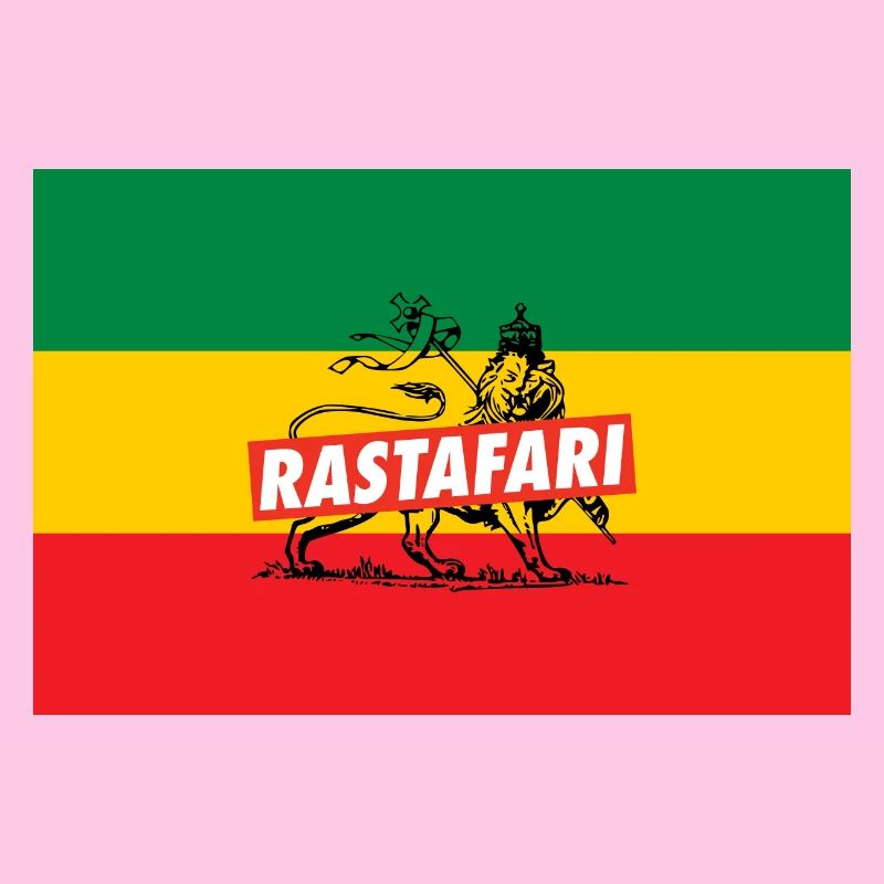 DRAPEAU REGGAE - RASTA LION - JAH RASTAFARI