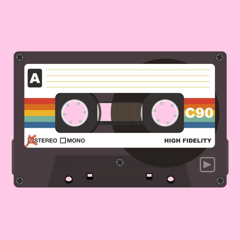 Retro Cassette Rainbow Stripes