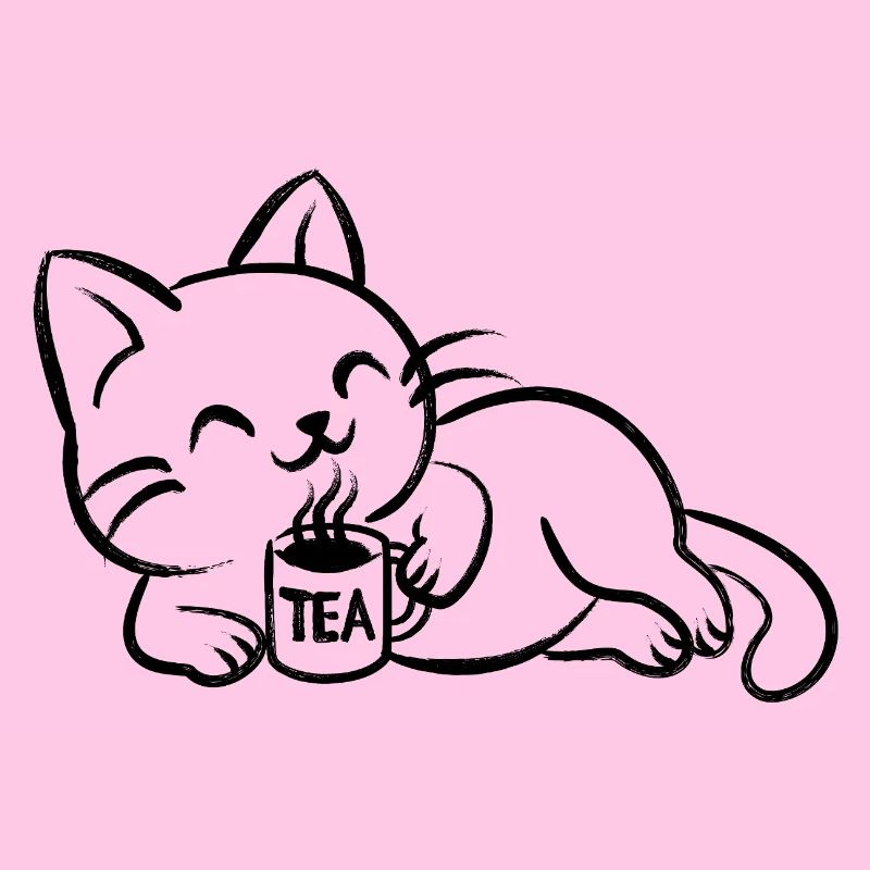 chillin tea cat