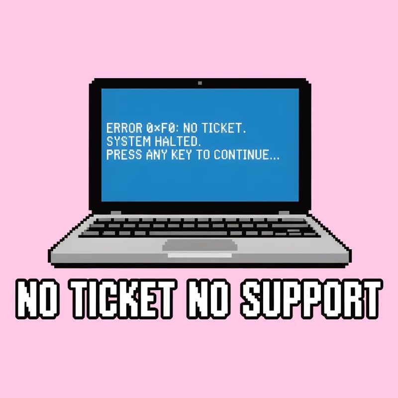 No Ticket No Support Admin IT-Support Spruch