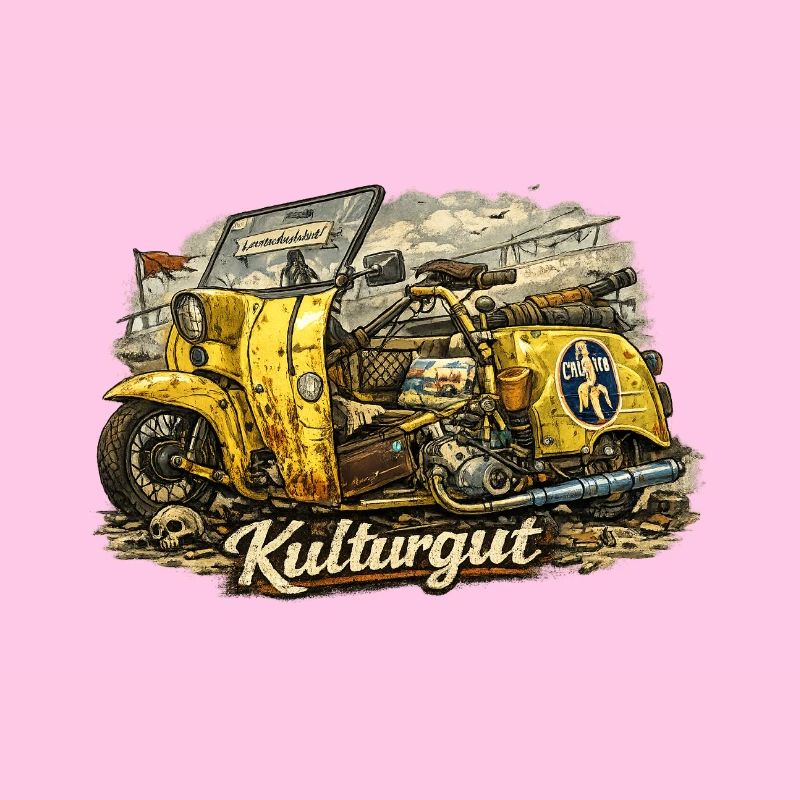 Kulturgut Gelber Oldtimer-Sidecar