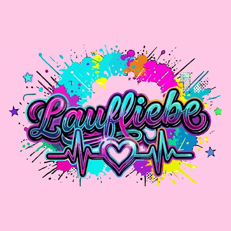 Lauf Liebe Herzschlag Farbexplosion