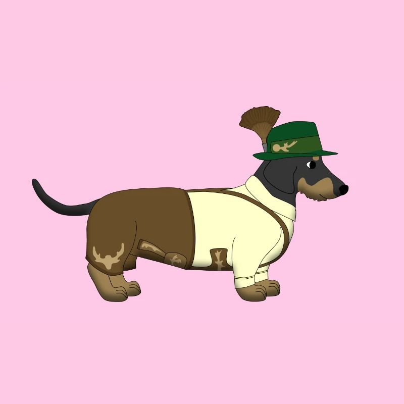 Der bayerische Dackel weißes Hemd