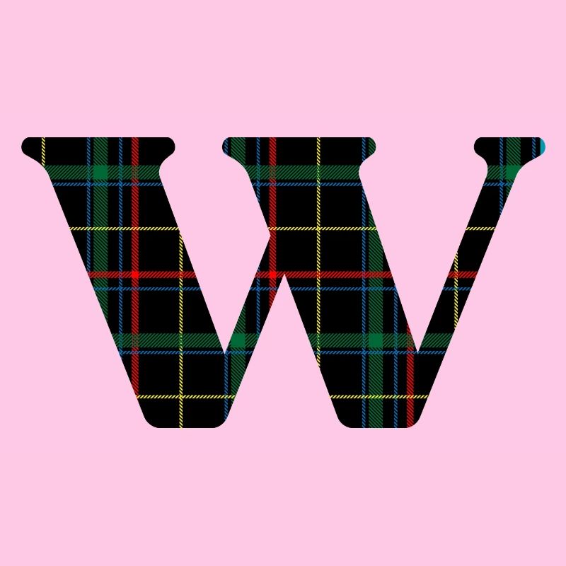 Monogramm mit schottischem Tartan