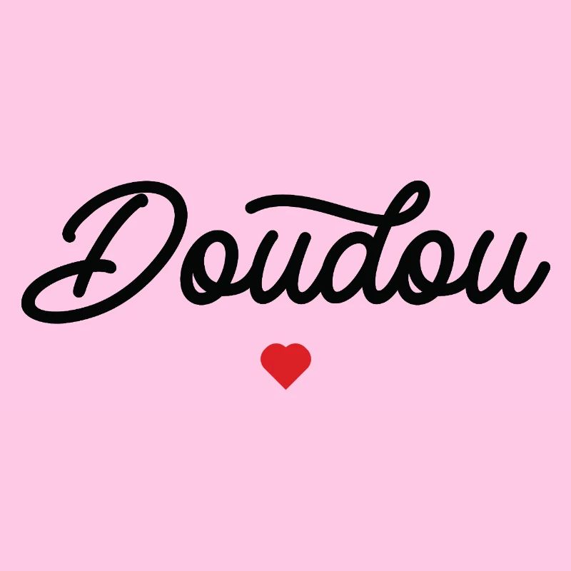 Doudou Coeur Script Noir