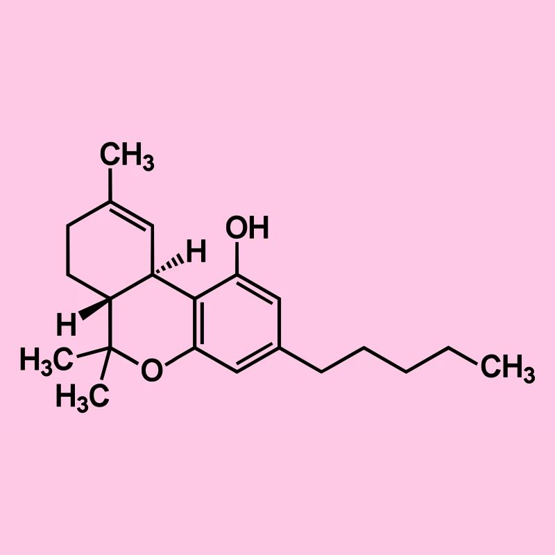 THC tetrahydrocannabinol molecule