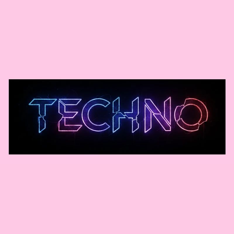 Techno Neon Glitch Text