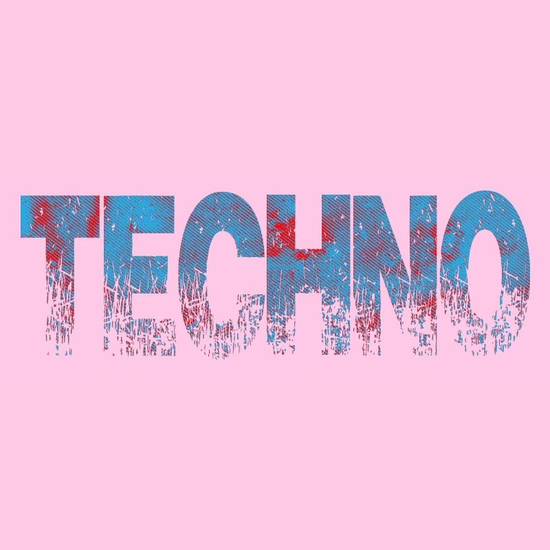 Techno Distressed Text Art