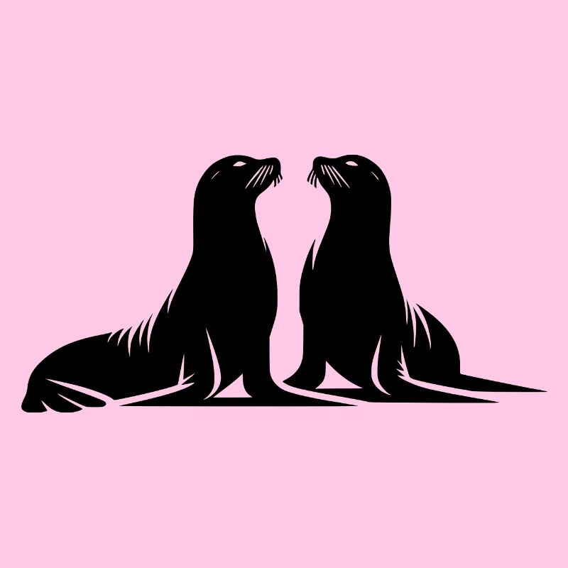 Phoques mignons sur la plage de la mer